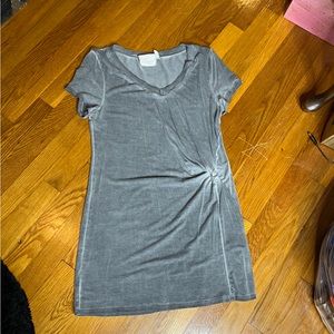 Green Dragon Gray Knotted Tee Shirt Dress Tunic Size Small